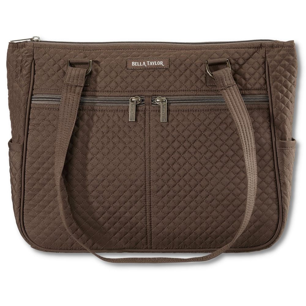 Everyday Tote Quilted Microfiber Handbag Chocolate >:)